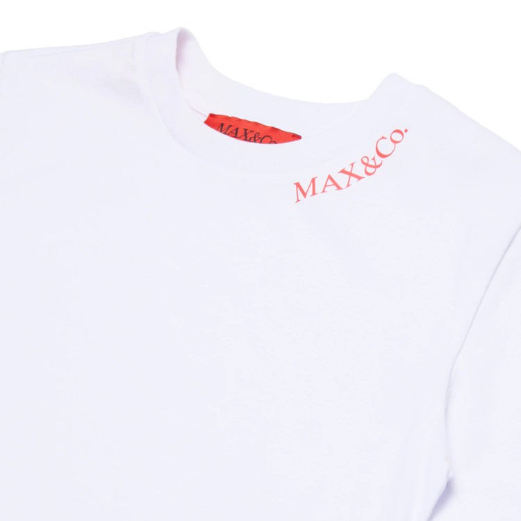 MAX&CO T-shirt bianca cropped con logo bambina