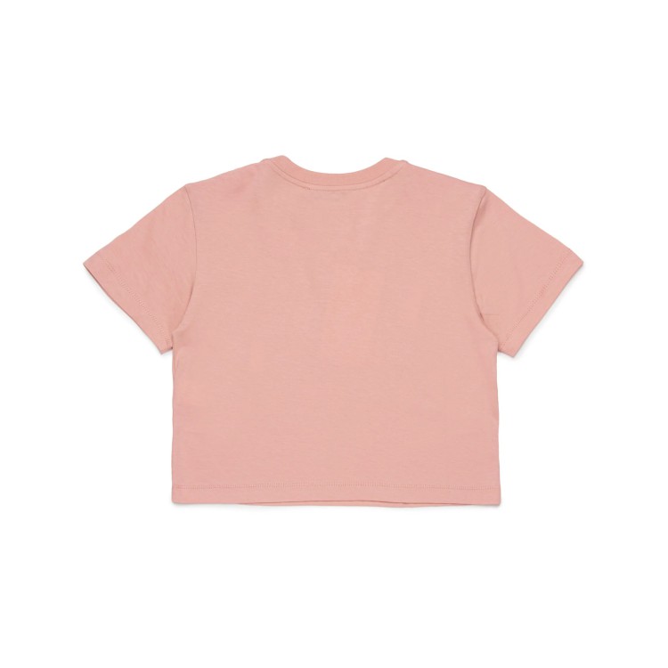MAX&CO T-shirt rosa cropped con logo bambina