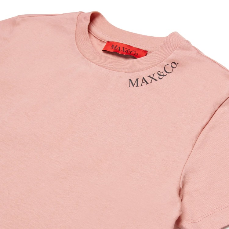 MAX&CO T-shirt rosa cropped con logo bambina