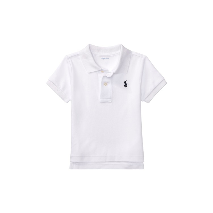 RALPH LAUREN Polo bianca in cotone neonato
