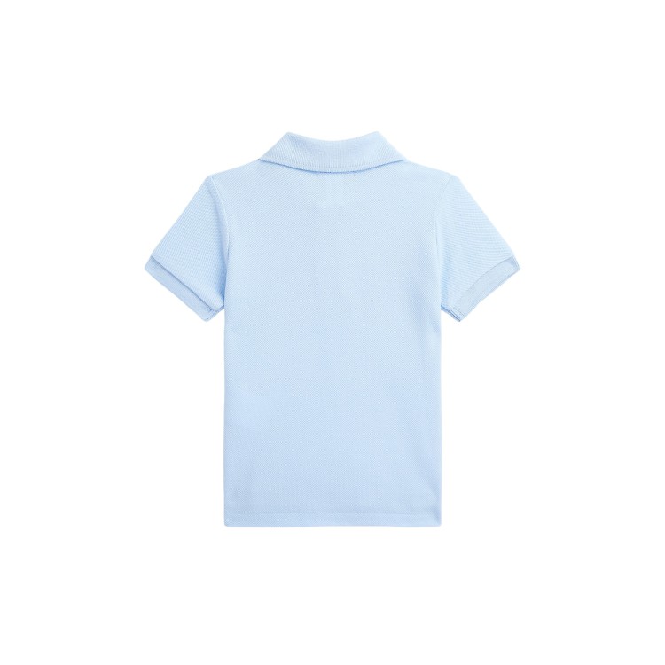 RALPH LAUREN Polo celeste in piqué neonato