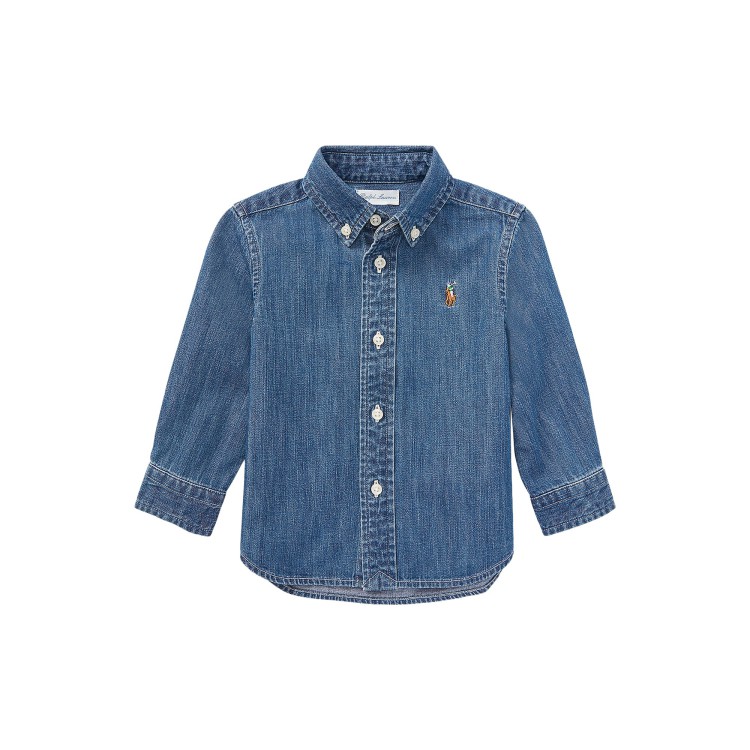 RALPH LAUREN Camicia in cotone chambray neonato