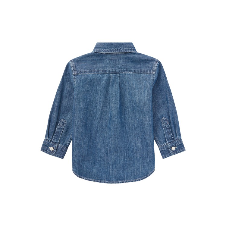 RALPH LAUREN Camicia in cotone chambray neonato
