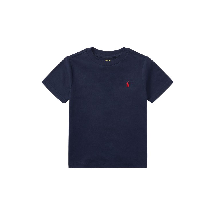 RALPH LAUREN T-shirt navy Pony rosso bambini
