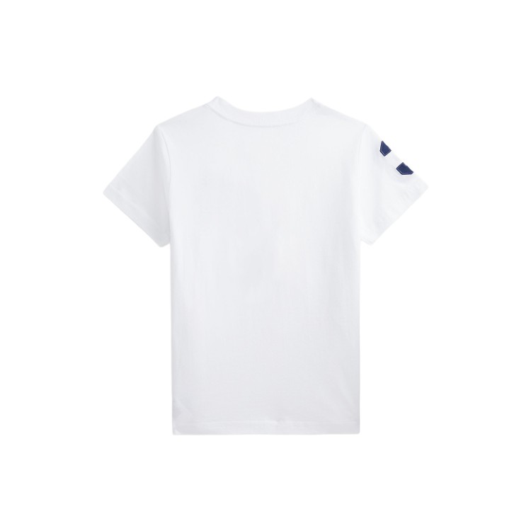 RALPH LAUREN T-shirt bianca Big Pony navy bambini
