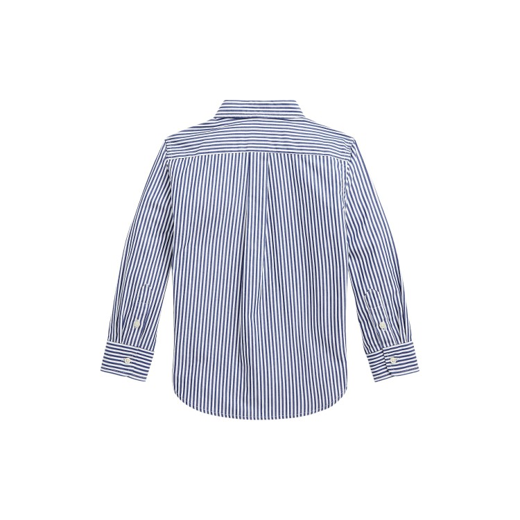 RALPH LAUREN Camicia in popeline a righe navy bambino