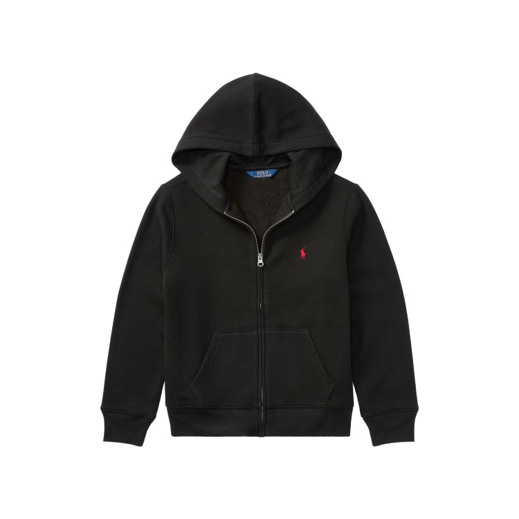 RALPH LAUREN Felpa nera full-zip bambini