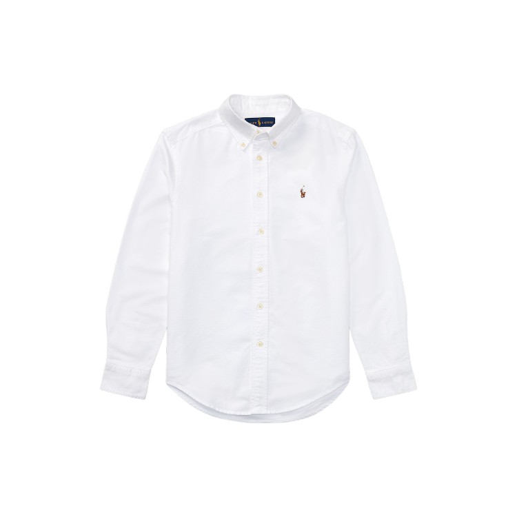 RALPH LAUREN Camicia bianca Oxford bambino