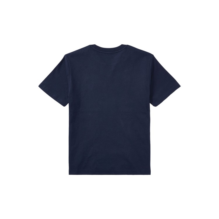 RALPH LAUREN T-shirt blu navy Pony rosso bambini