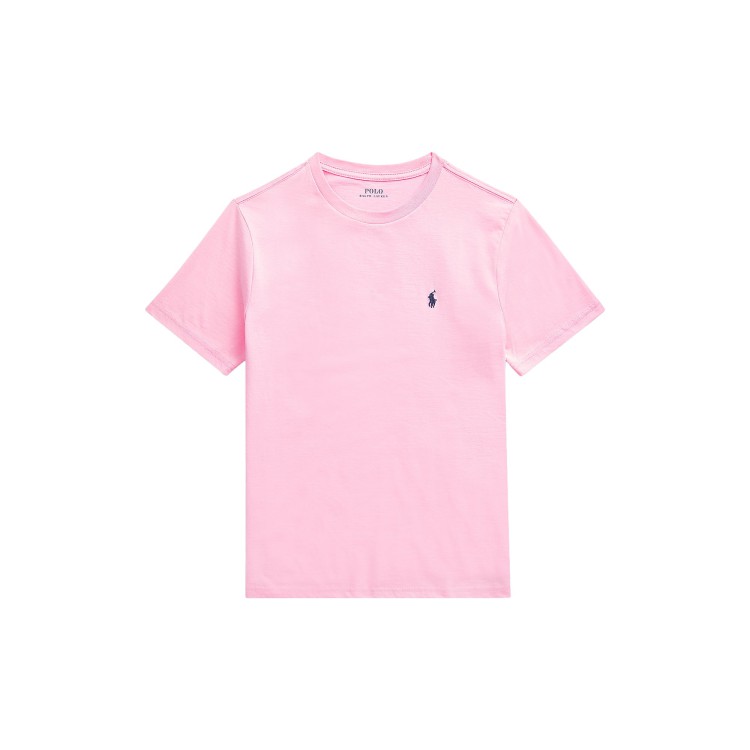 RALPH LAUREN T-shirt rosa Pony blu navy bambina