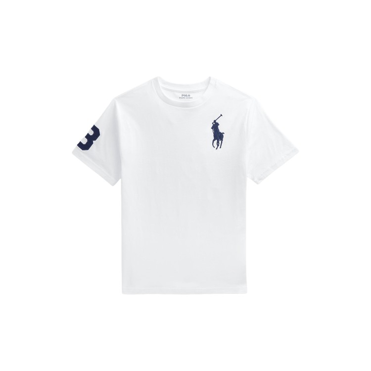 RALPH LAUREN T-shirt bianca Big Pony bambini