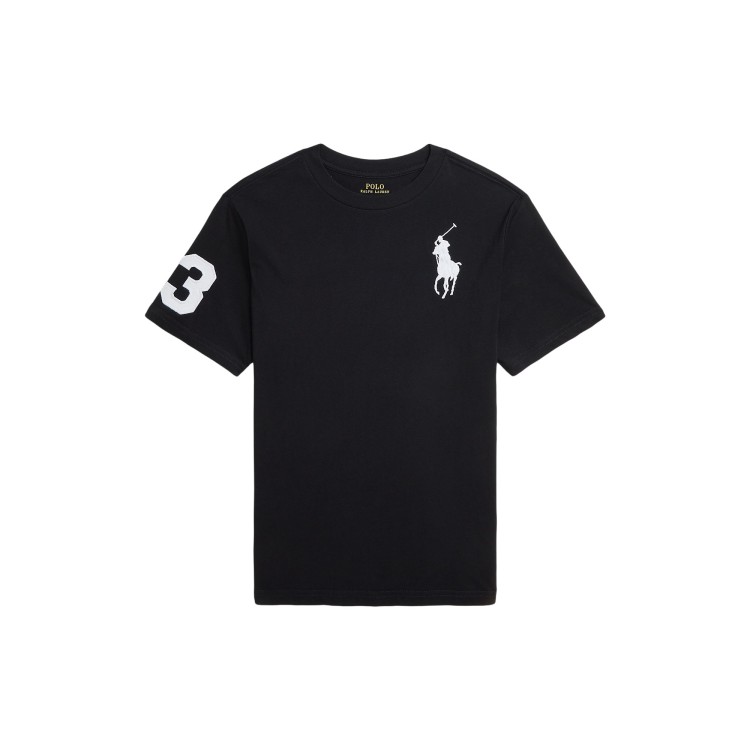 RALPH LAUREN T-shirt nera Big Pony bambini