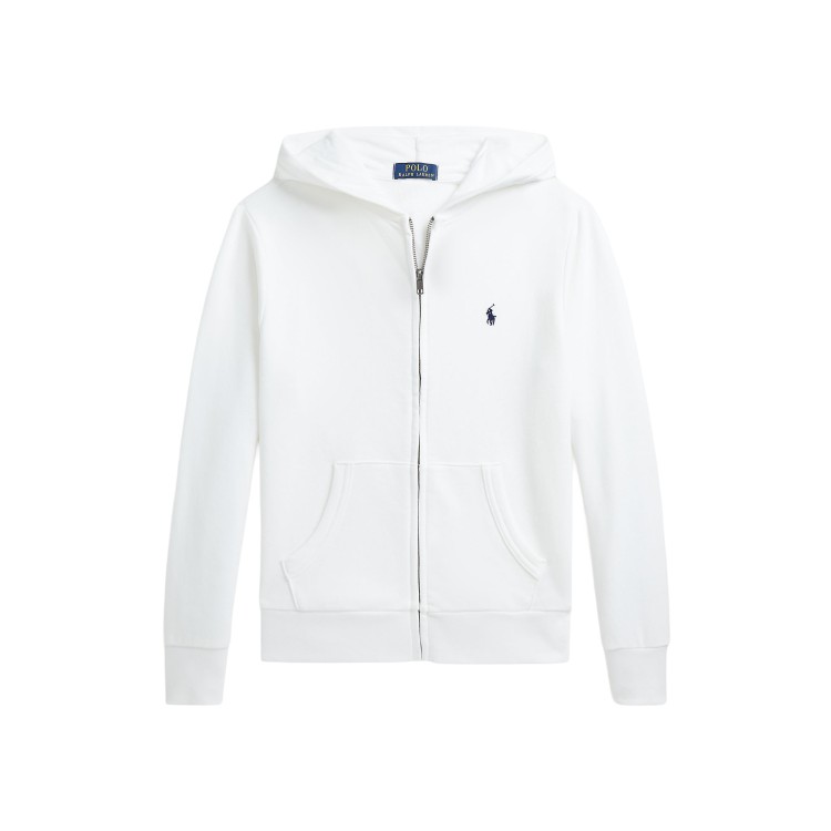 RALPH LAUREN Felpa bianca Pony full-zip bambini