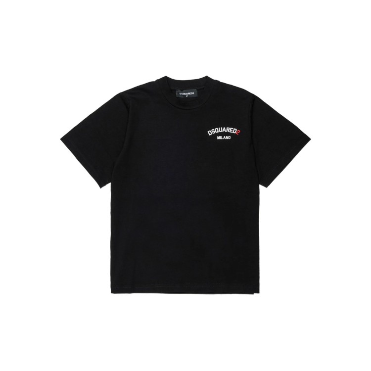 DSQUARED T-shirt nera con logo bambino