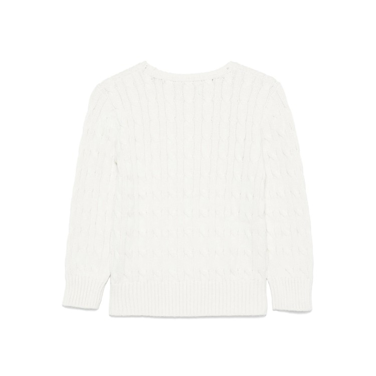 RALPH LAUREN Maglione bianco a trecce bambini