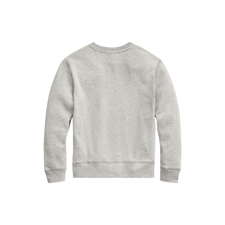 RALPH LAUREN Felpa grigia girocollo con logo bambini