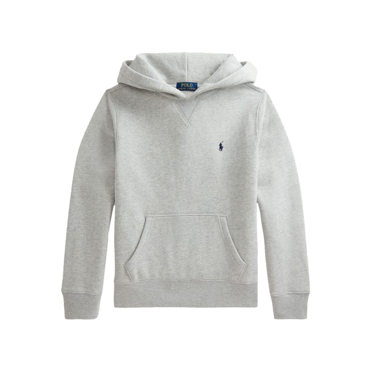 RALPH LAUREN Felpa grigia con cappuccio bambini