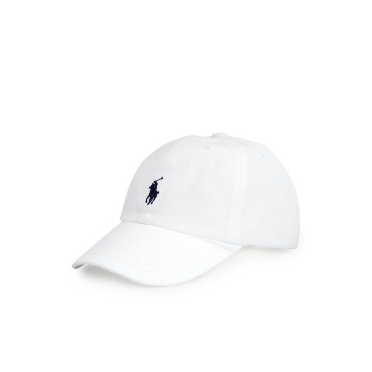 RALPH LAUREN Cappello bianco con logo navy bambini