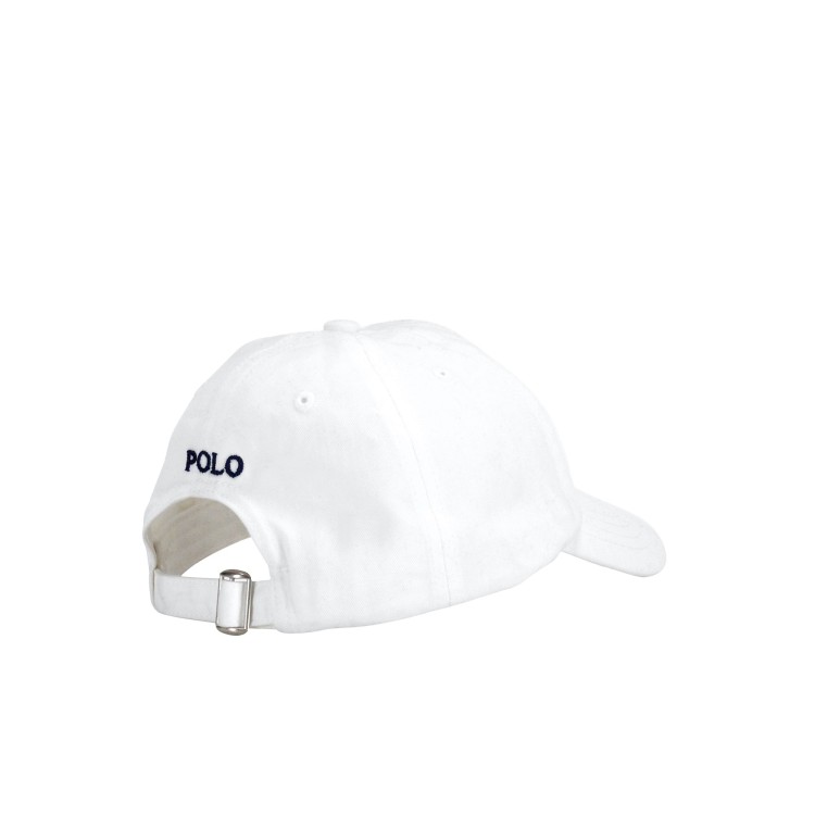 RALPH LAUREN Cappello bianco con logo navy bambini