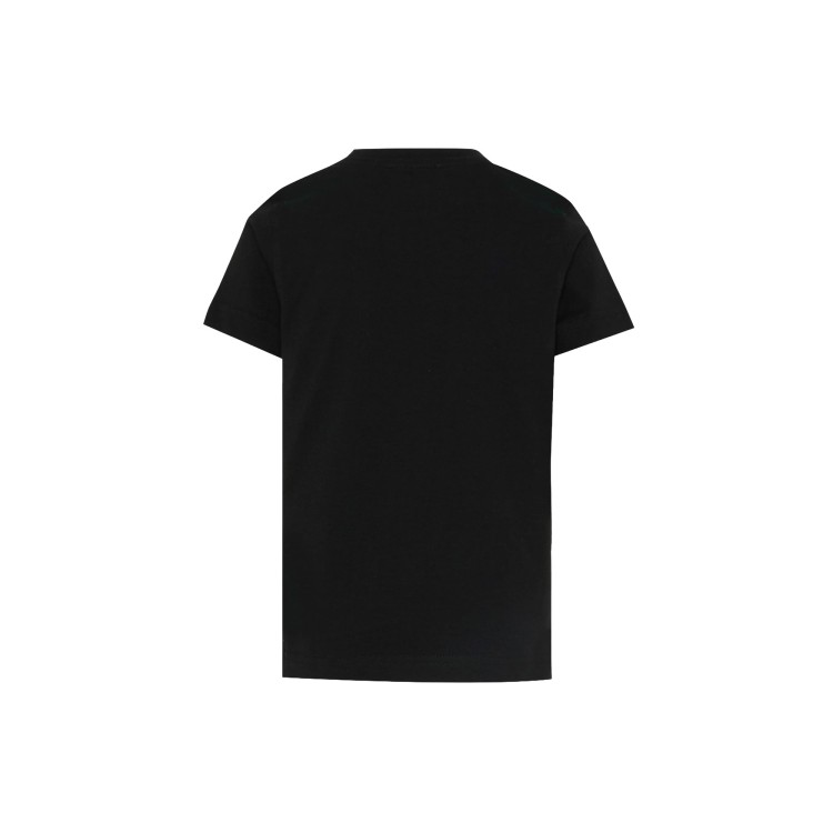 DIESEL T-shirt nera con logo argentato bambini