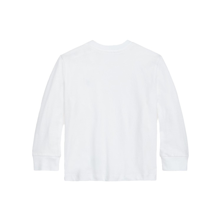 RALPH LAUREN T-shirt bianca a maniche lunghe neonati