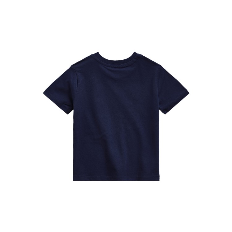 RALPH LAUREN T-shirt blu navy Pony rosso neonati