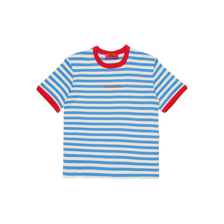 MAX&CO T-shirt a righe azzurre bambina