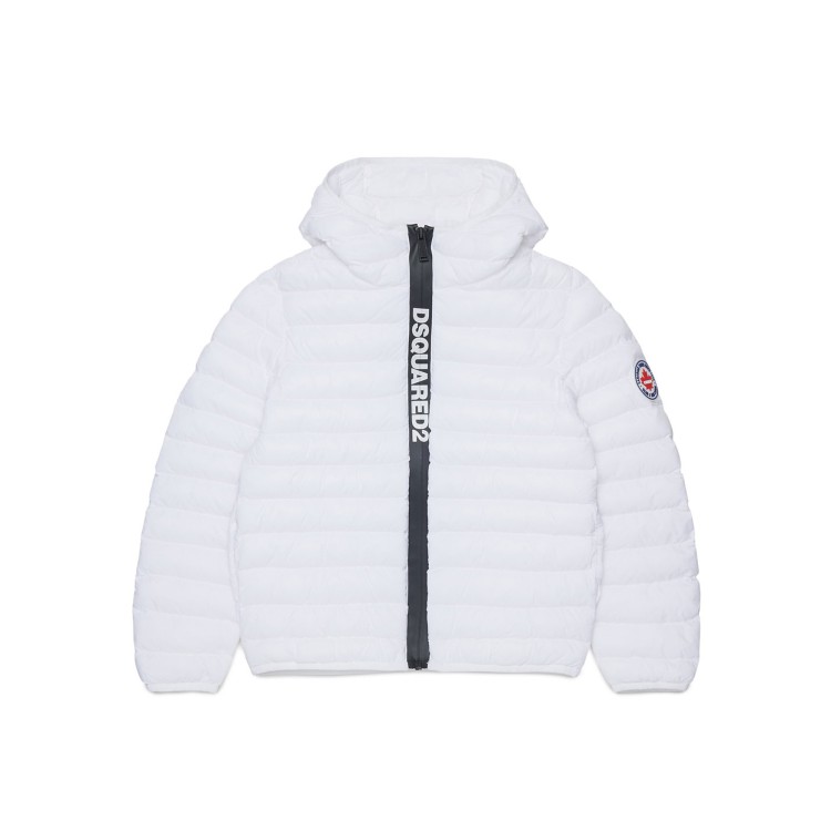 DSQUARED Giubbotto bianco con cappuccio bambino