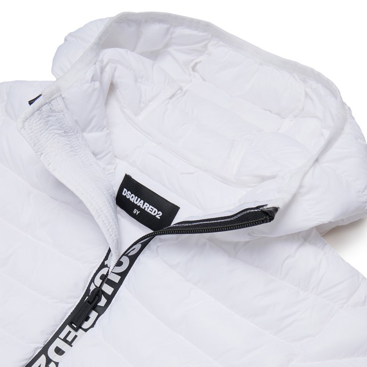 DSQUARED Giubbotto bianco con cappuccio bambino