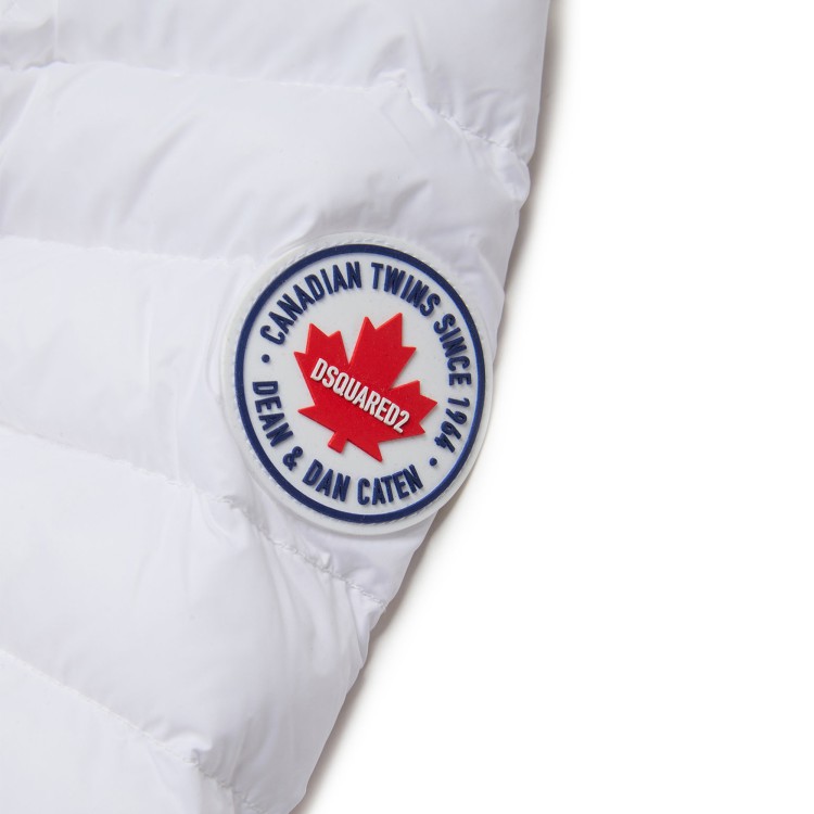 DSQUARED Giubbotto bianco con cappuccio bambino