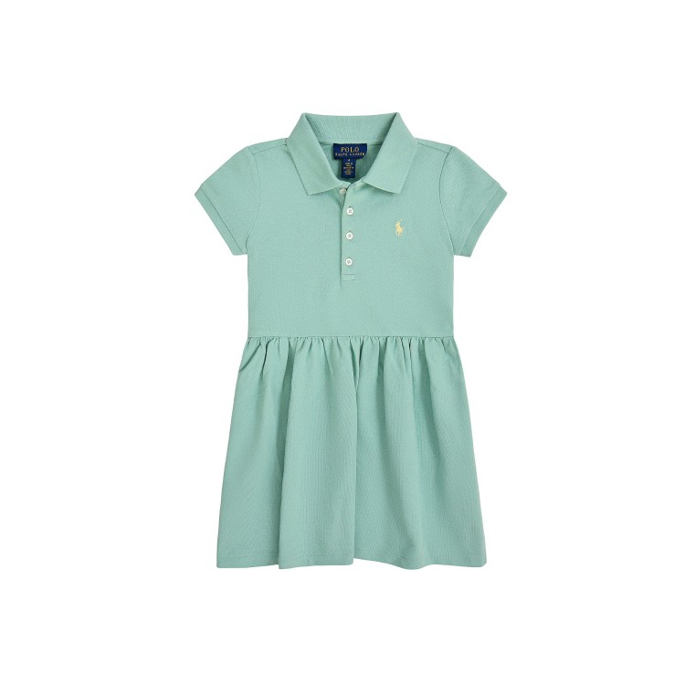 RALPH LAUREN Abitino verde acqua Pony neonata