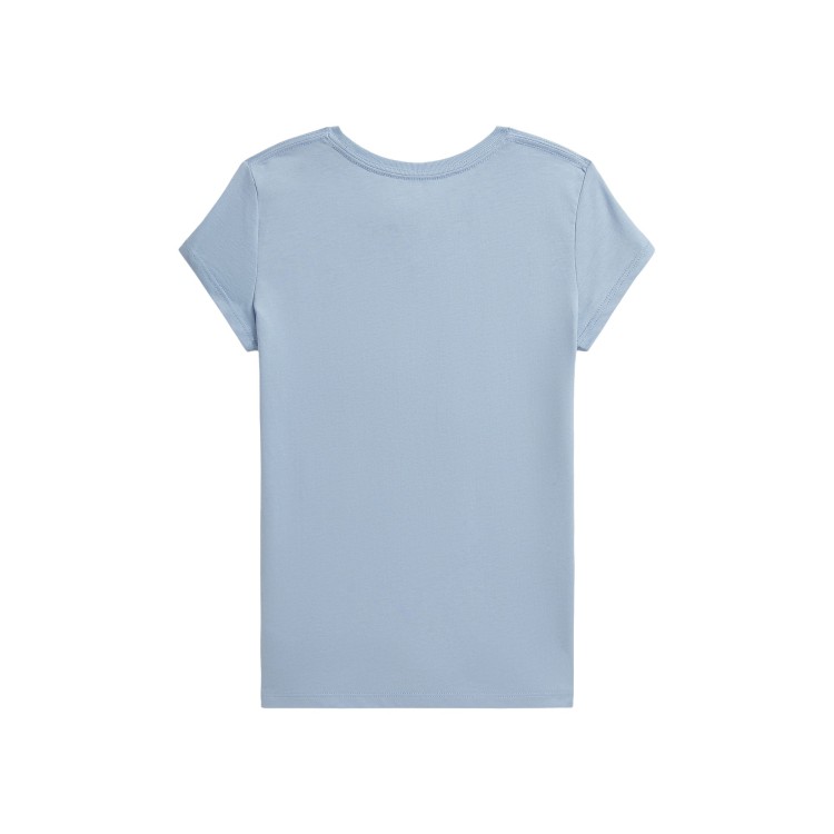 RALPH LAUREN T-shirt celeste Polo Bear bambina