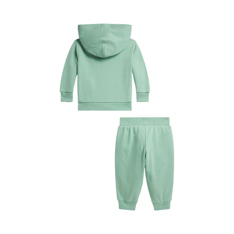 RALPH LAUREN Completo verde acqua felpa e pantaloni neonati