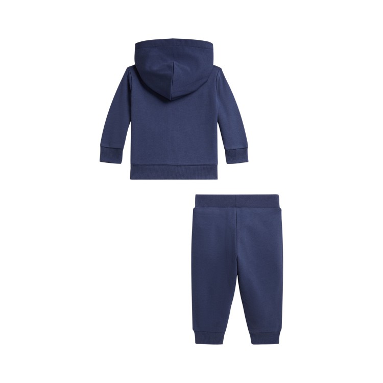 RALPH LAUREN Completo blu navy felpa e pantaloni neonati