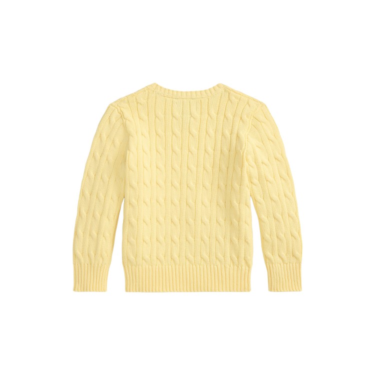 RALPH LAUREN Maglione giallo canarino a trecce bambini