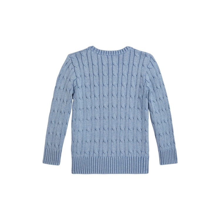 RALPH LAUREN Maglione celeste a trecce bambini