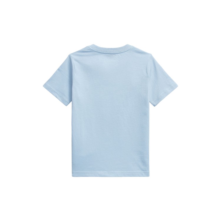 RALPH LAUREN T-shirt celeste Pony rosa bambini