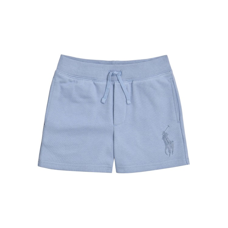RALPH LAUREN Pantaloncini celesti in felpa Big Pony bambino