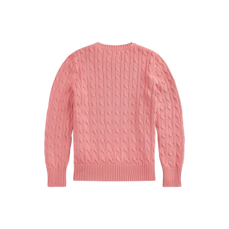 RALPH LAUREN Maglione rosa a trecce bambina