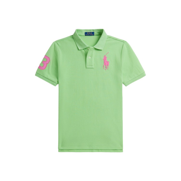 RALPH LAUREN Polo verde in piqué Big Pony bambino