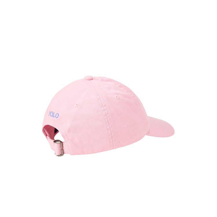 RALPH LAUREN Cappello rosa con logo azzurro bambini