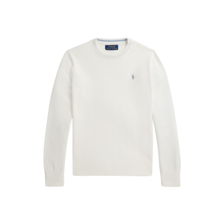 RALPH LAUREN Maglione bianco in cotone bambini