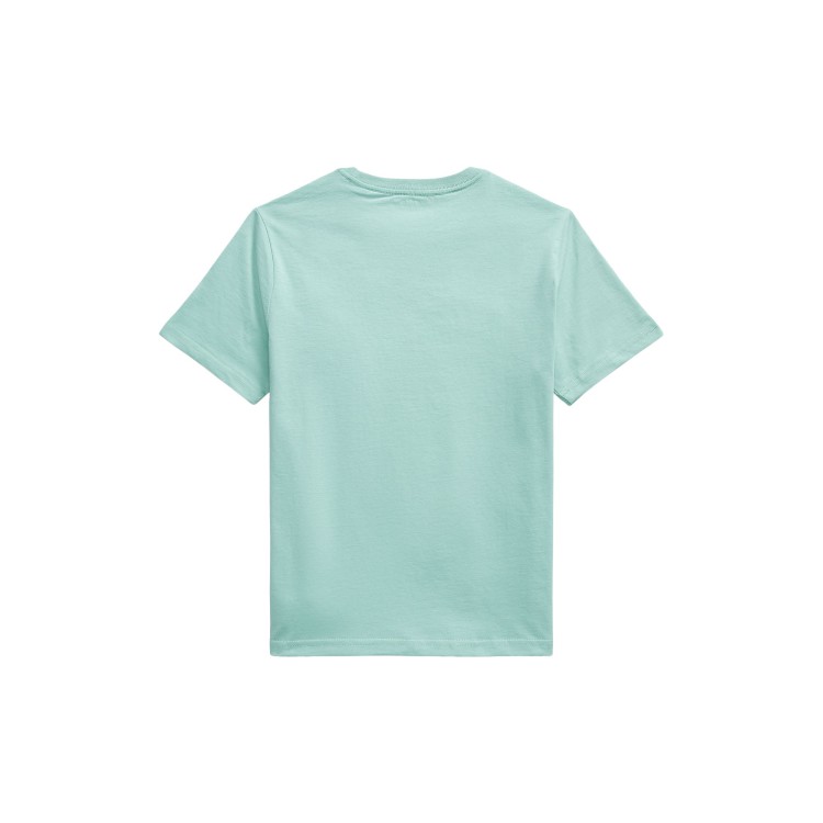 RALPH LAUREN T-shirt verde acqua Pony panna bambini
