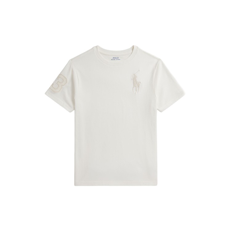 RALPH LAUREN T-shirt bianca Big Pony bambini
