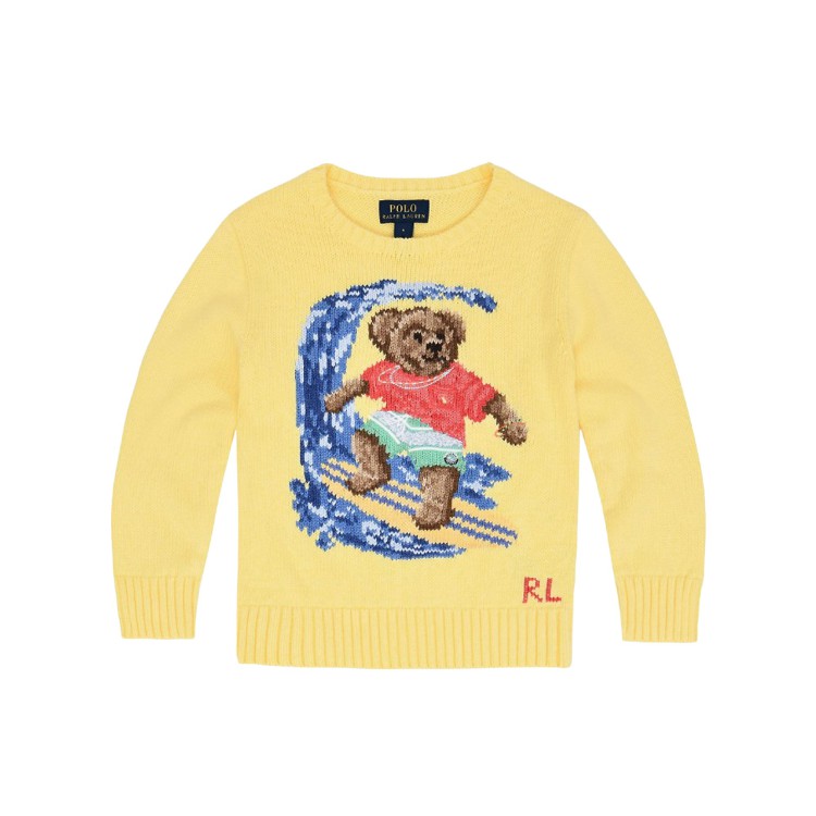 RALPH LAUREN Maglione giallo Polo Bear bambini