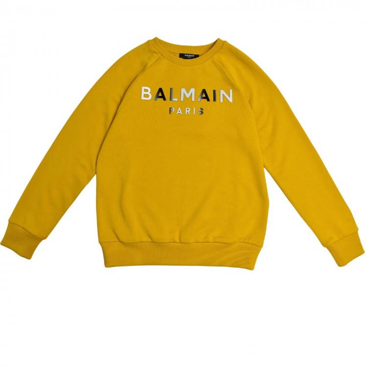 BALMAIN Felpa giallo ocra bambino