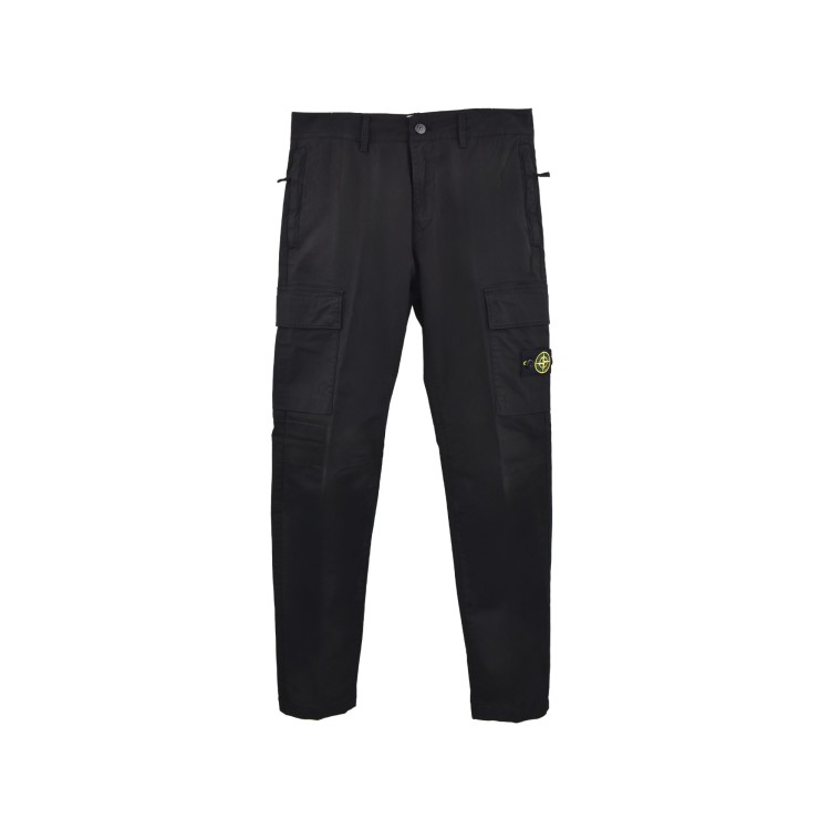 STONE ISLAND Pantaloni neri regular bambino