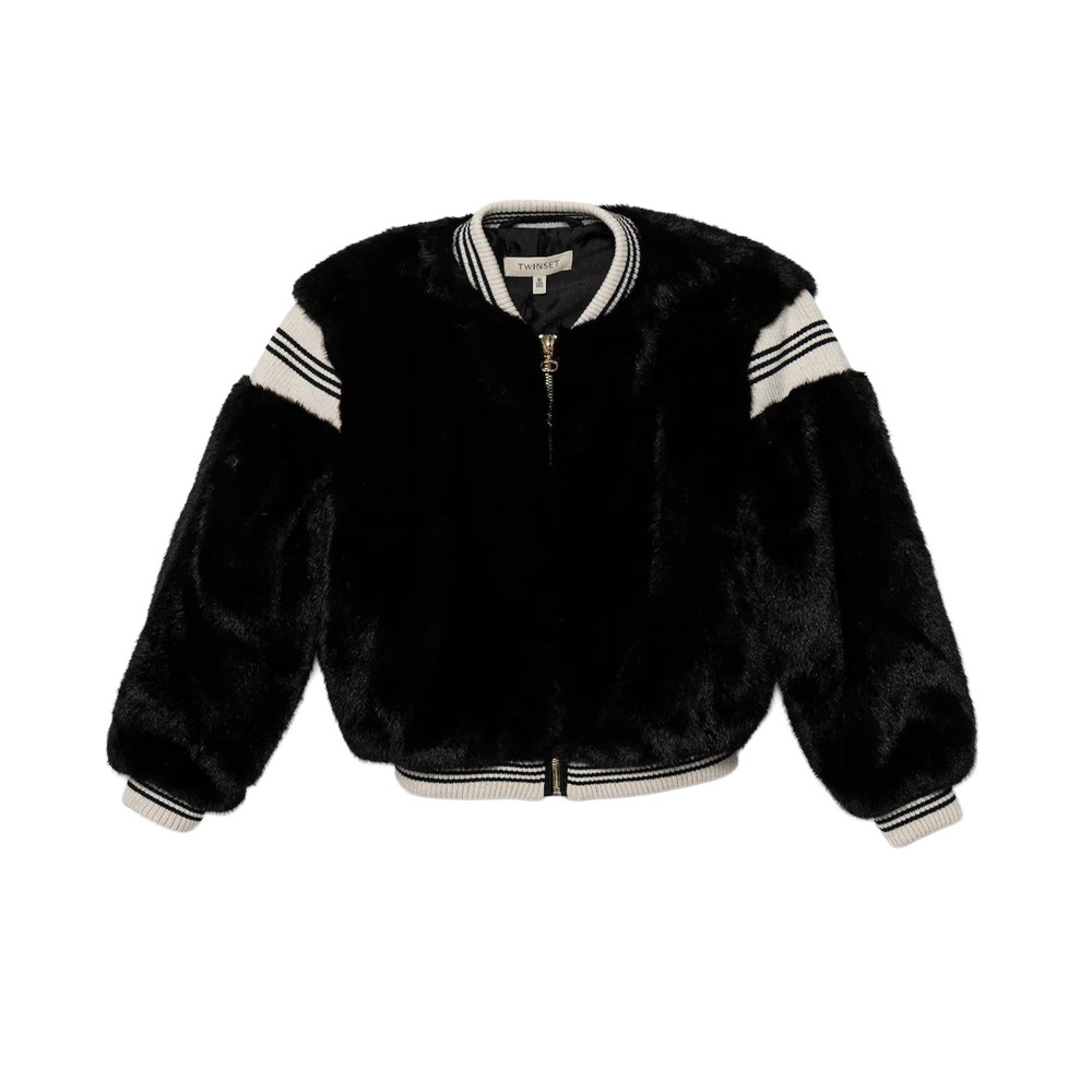 TWIN-SET Bomber nero di...