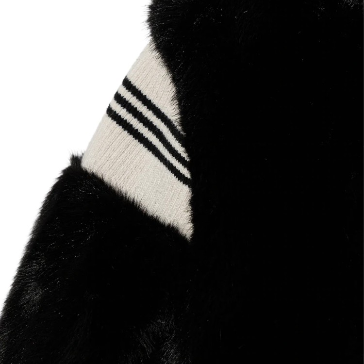 TWIN-SET Bomber nero di finta pelliccia bambina