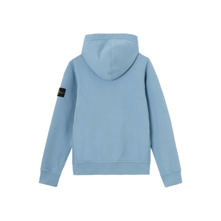 STONE ISLAND Felpa azzurra full-zip bambini